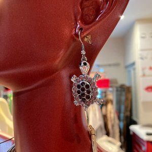 Purple Turtle Earrings